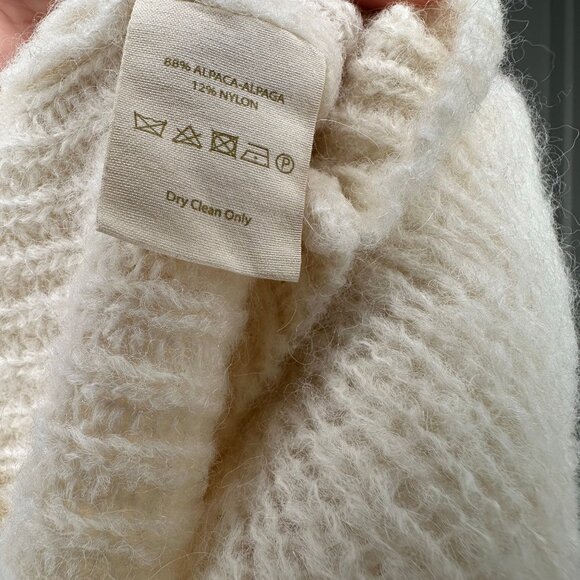Free People Oversized ‘Ophelia’ Cowl Neck Alpaca Sweater, Ivory, S - Picture 5 of 5
